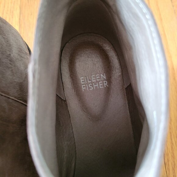 Eileen‎ Fisher Taupe Leather Suede Wedge Ankle Boots Zipper 8.5 ALTO - Picture 10 of 10